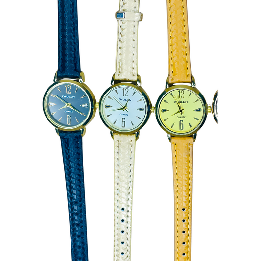 ladies watch with leather strap